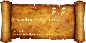 Prandtner Páris névjegykártya